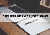 巴西运用区块链技术的公司[巴西支持比特币]